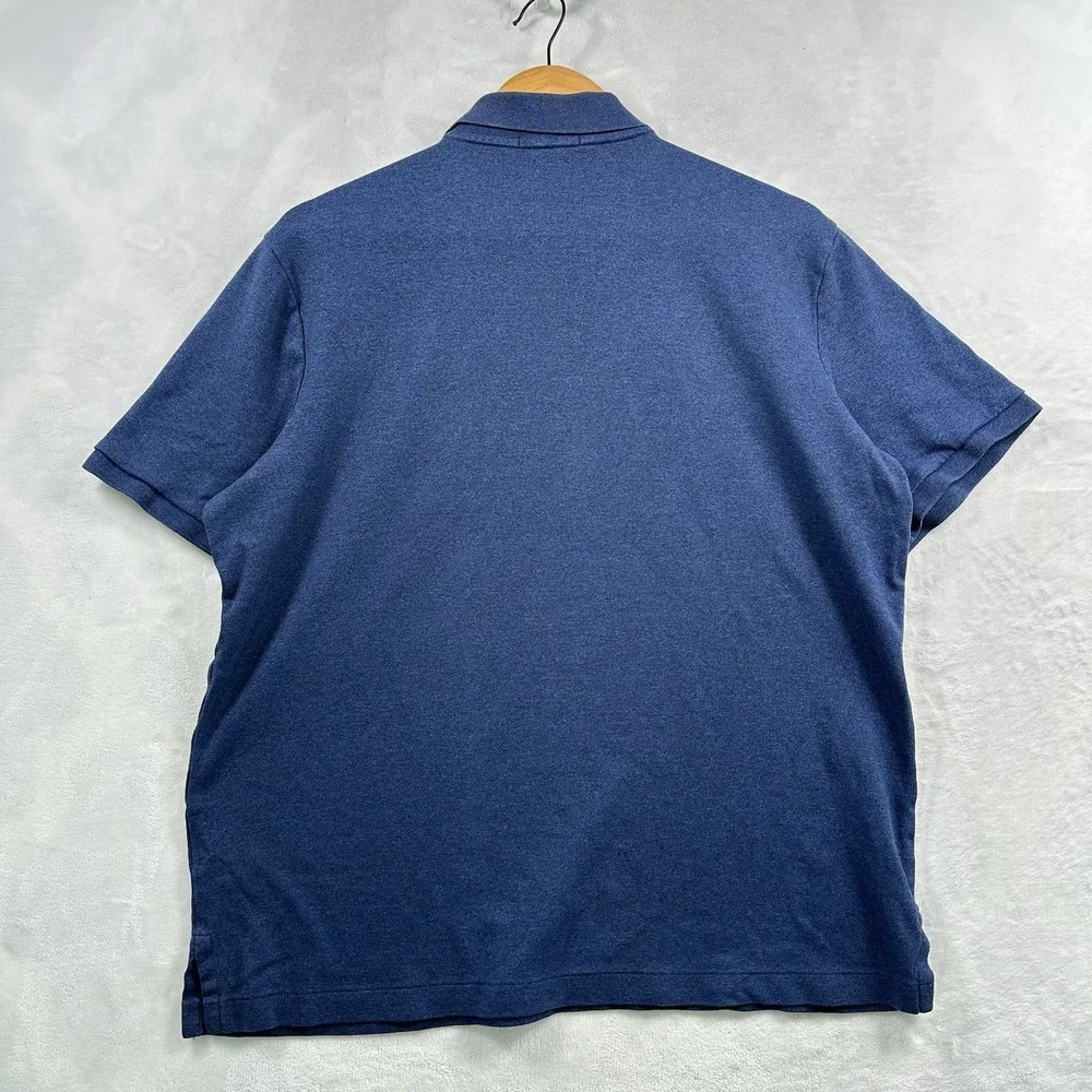 Polo Ralph Lauren Polo Shirt Men's L Blue Short Sleeve Custom Classic Fit Cotton